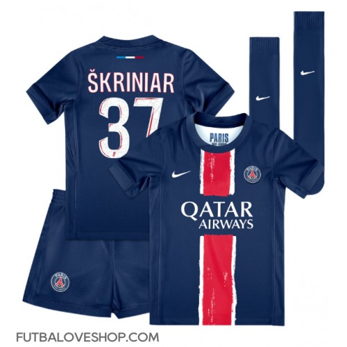 Dres Paris Saint-Germain Milan Skriniar #37 Domáci pre deti 2024-25 Krátky Rukáv (+ trenírky)